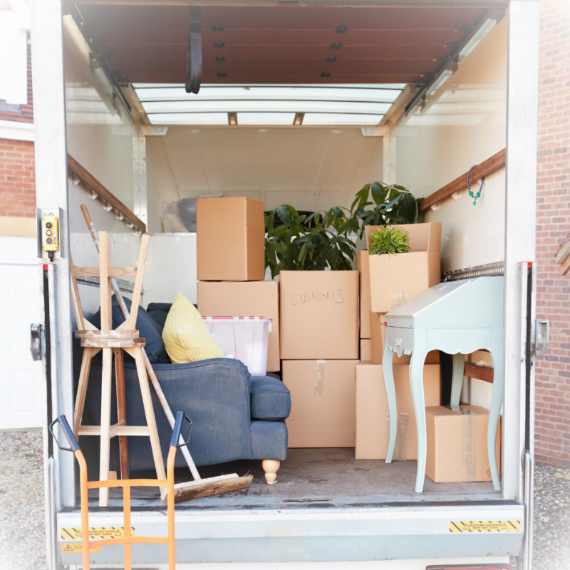 Moving and Lifestyle Transitioning Furniture organized nicely in the back of a moving truck